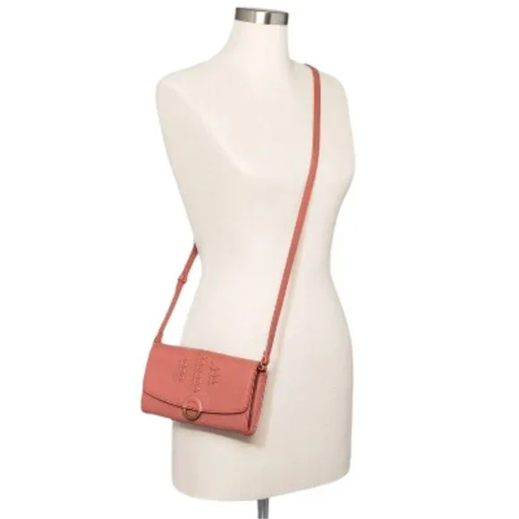 UNIVERSAL Thread Ring Embroidery Crossbody Bag Rose Pink New - Picture 2 of 3